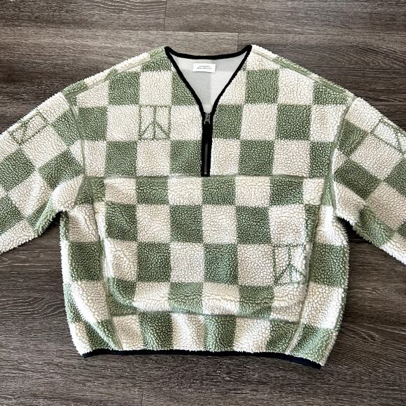Saturdays New York City Green and White Checkered Cardigan - Picture 6 of 13